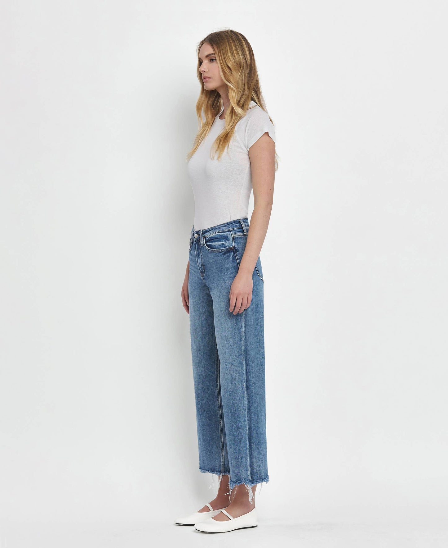 Flying Monkey High Rise Crop Wide Leg Jeans: Sagacity