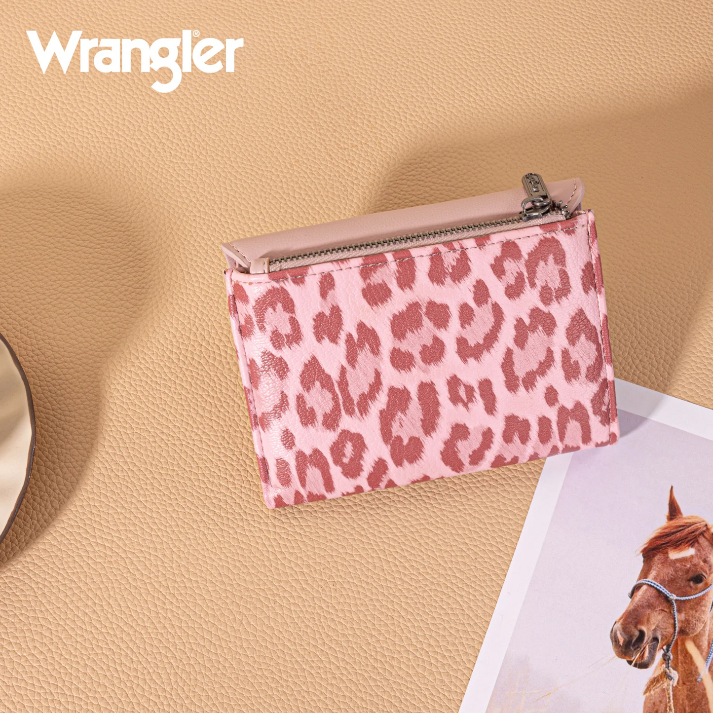 Wrangler Tri-Fold Wallet - LEOPARD&PINK