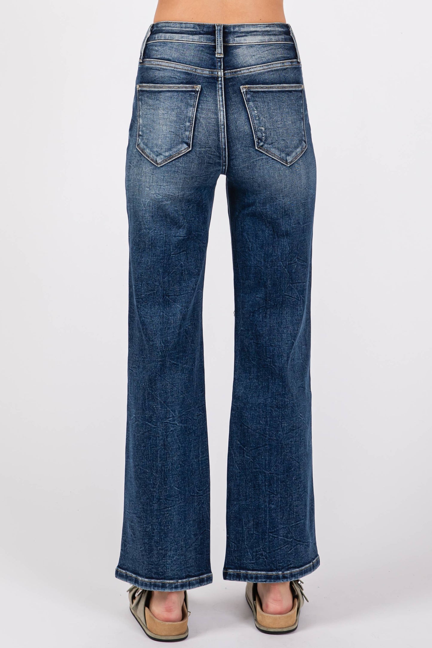 Petra153 Destroyed High Rise Super Stretch Slim Wide Leg