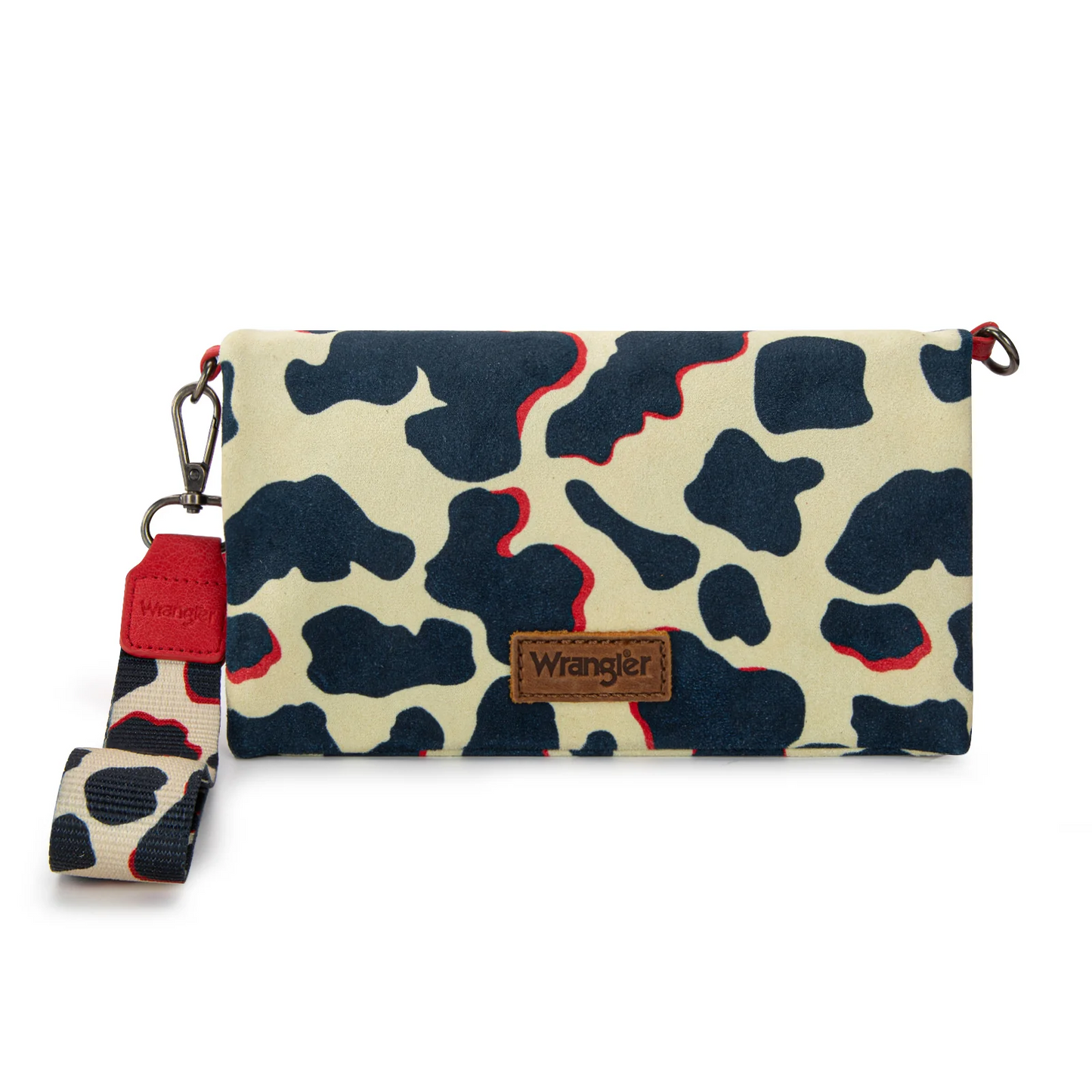 Wrangler Cow Print Wallet/Wristlet/Crossbody - RED