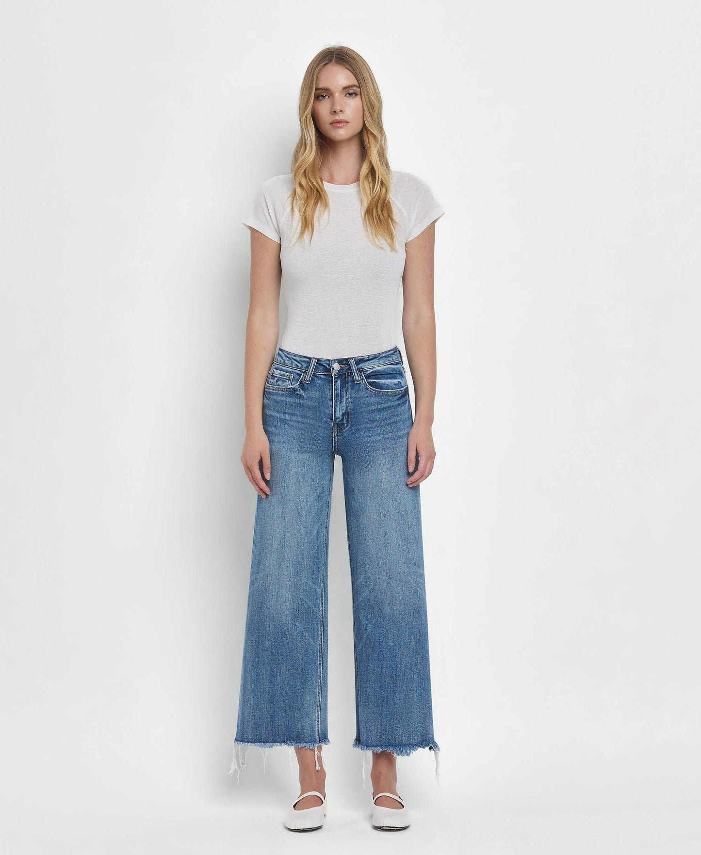 Flying Monkey High Rise Crop Wide Leg Jeans: Sagacity