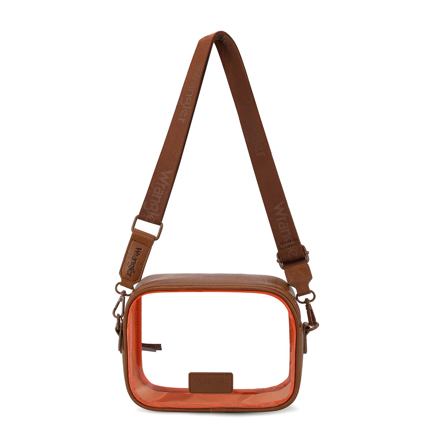 Wrangler Clear Crossbody Bag/Stadium Bag - BROWN