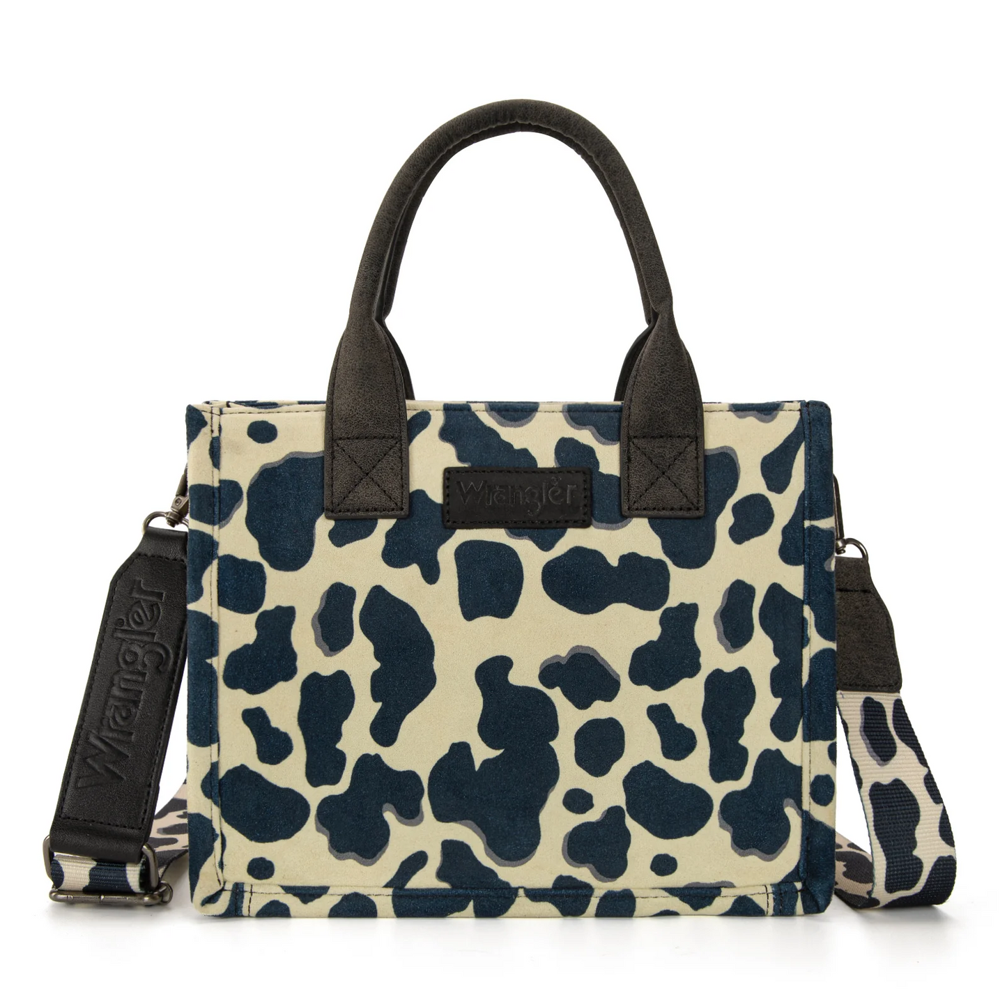 Wrangler Cow Print Concealed Carry Tote/Crossbody - BLACK