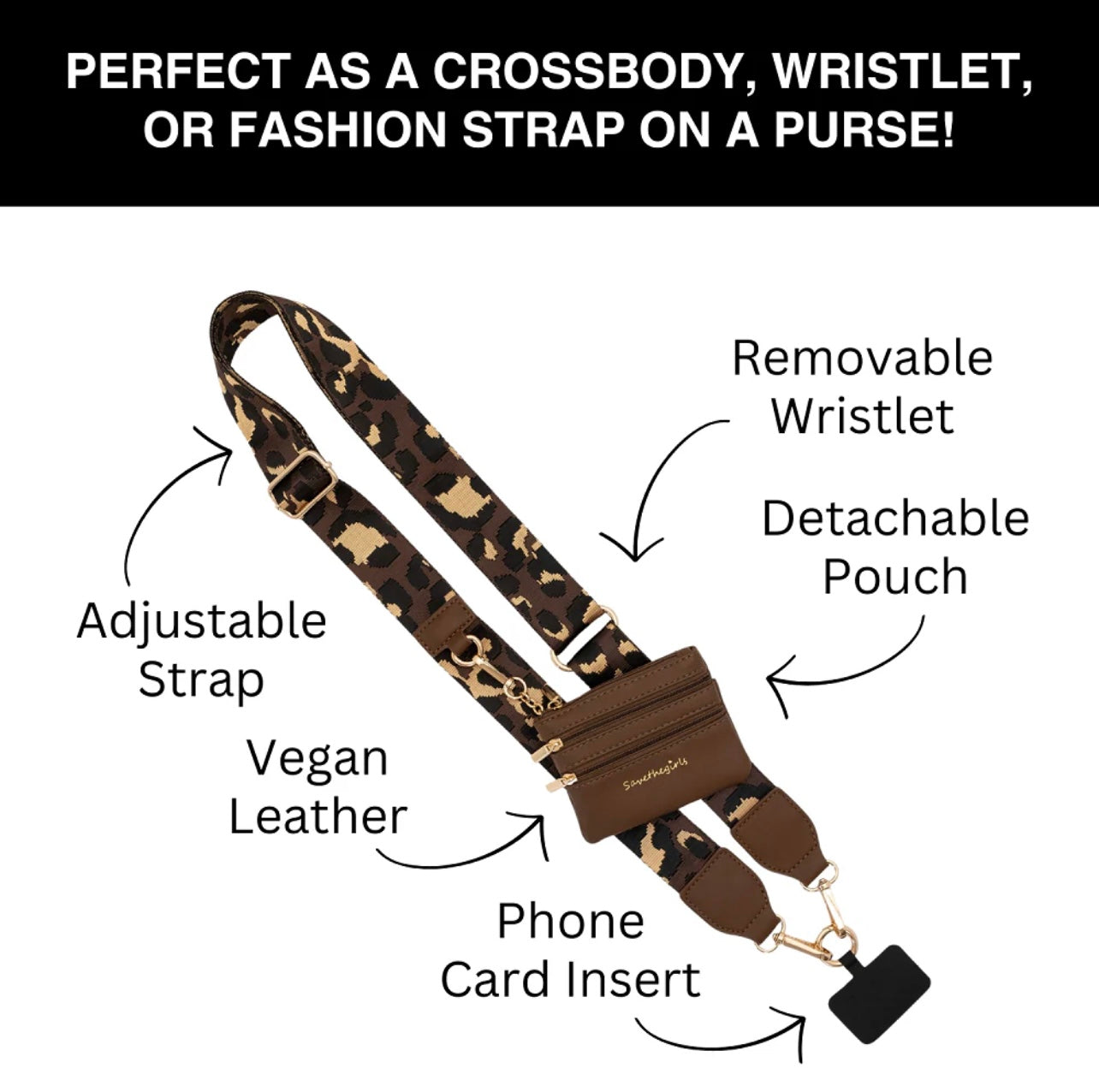 Clip & Go Strap w/Zippered Pouch Classic Black