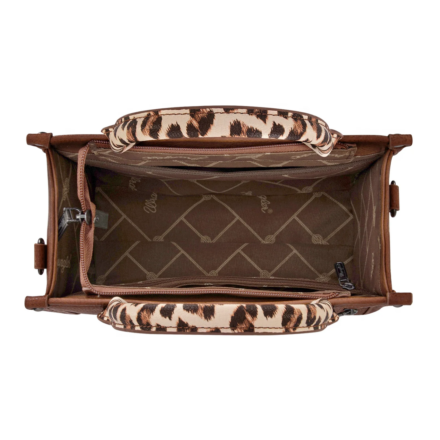 Wrangler Leopard Print Concealed Carry Tote/Crossbody - LEOPARD&BROWN