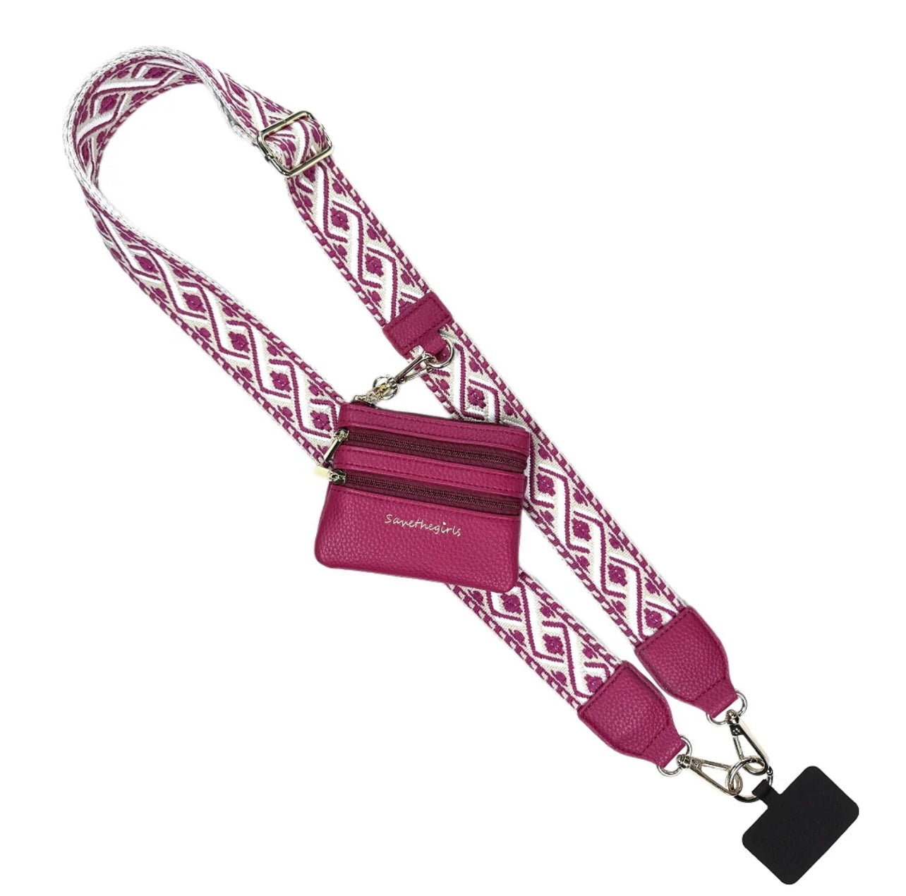 Clip & Go Strap w/Zippered Pouch XOXO Boysenberry