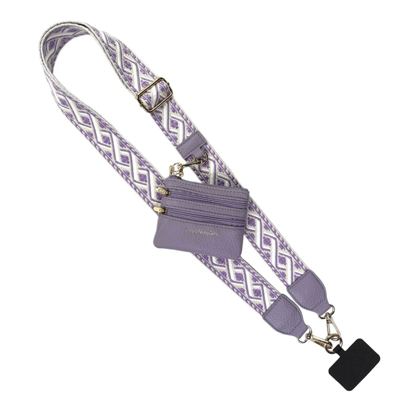 Clip & Go Strap w/Zippered Pouch XOXO Lavender