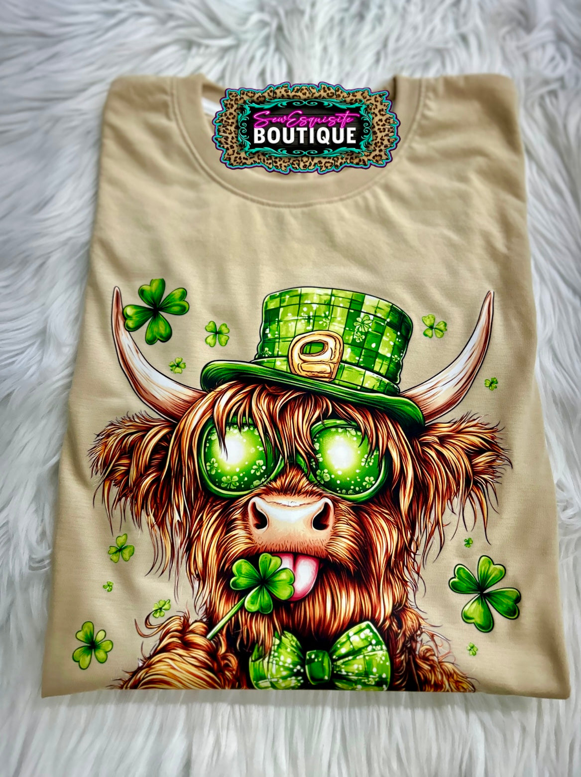 St. Patrick’s Day Highland Cow Graphic Tee