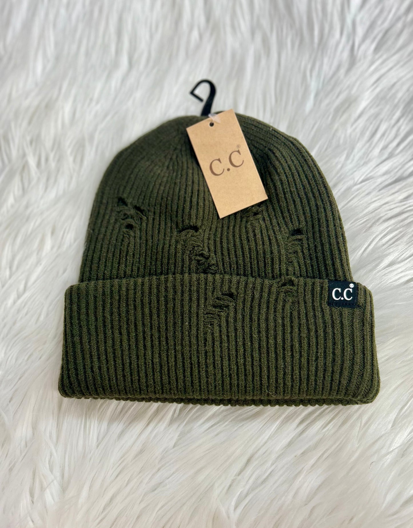 Unisex Distressed C.C. Beanie