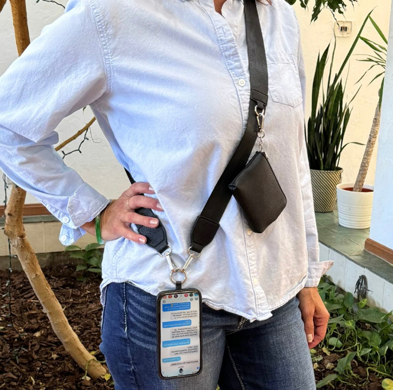 Clip & Go Strap w/RFID Pouch Solid Black