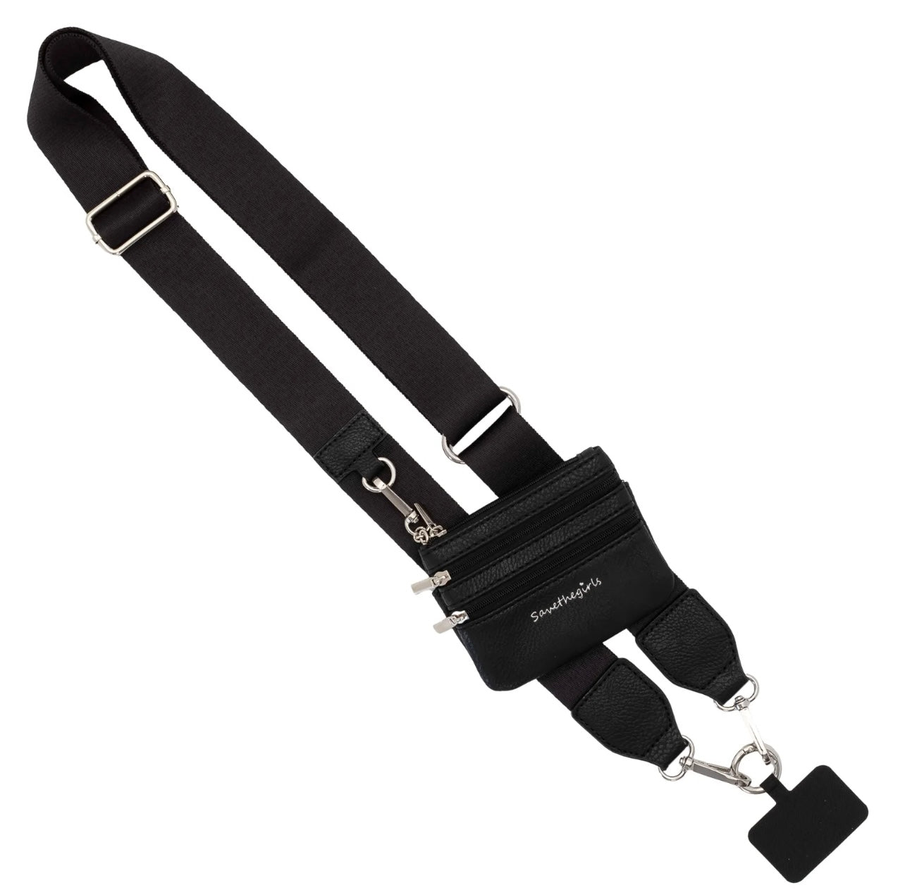 Clip & Go Strap w/Zippered Pouch Black