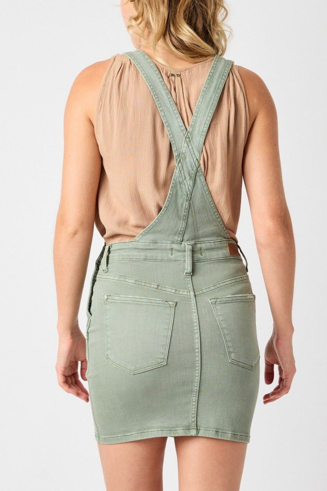 Judy Blue Green Garment Dyed Overall Skirt Mira