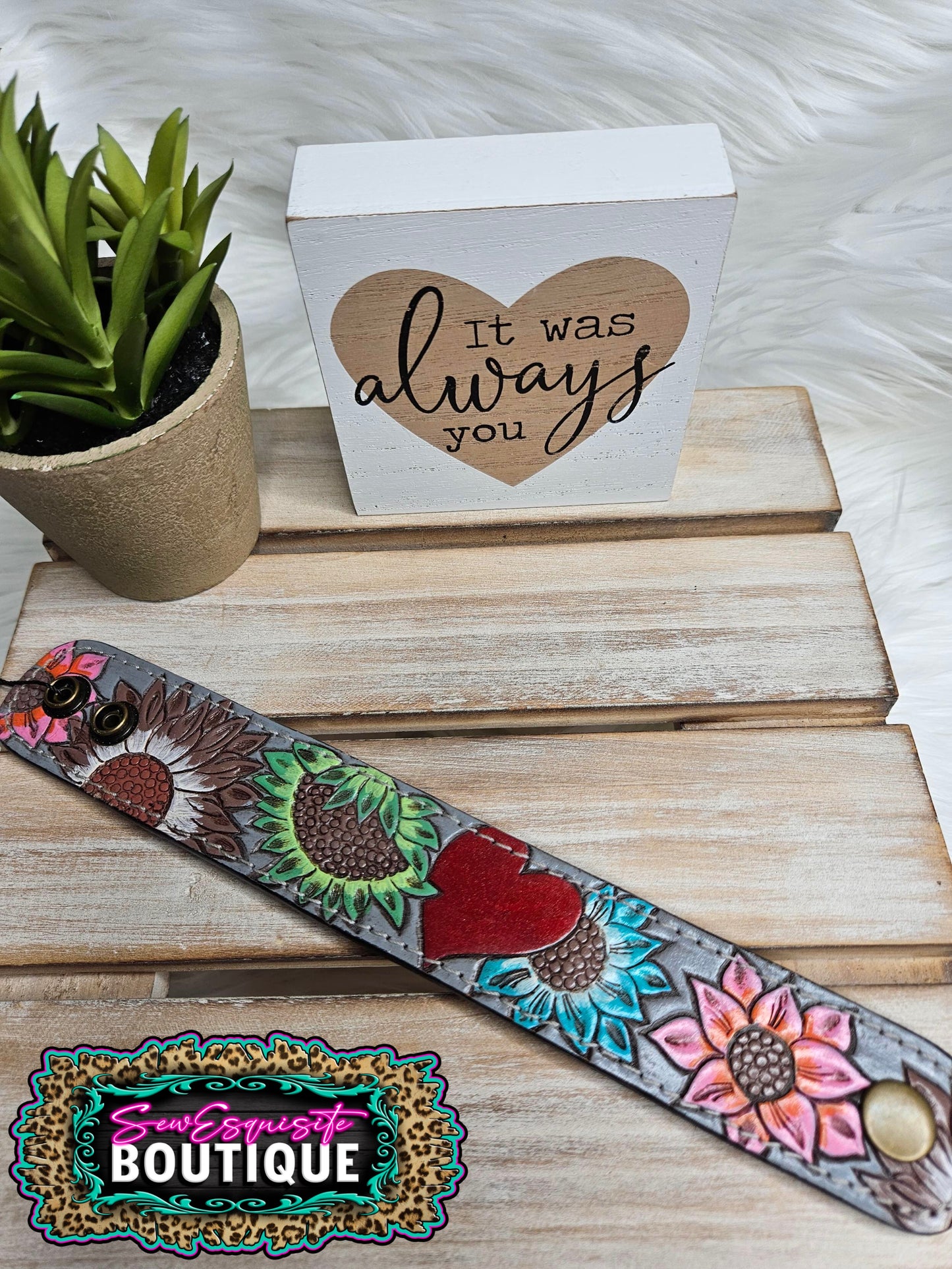 Colorful Sunflower Love Leather Bracelet