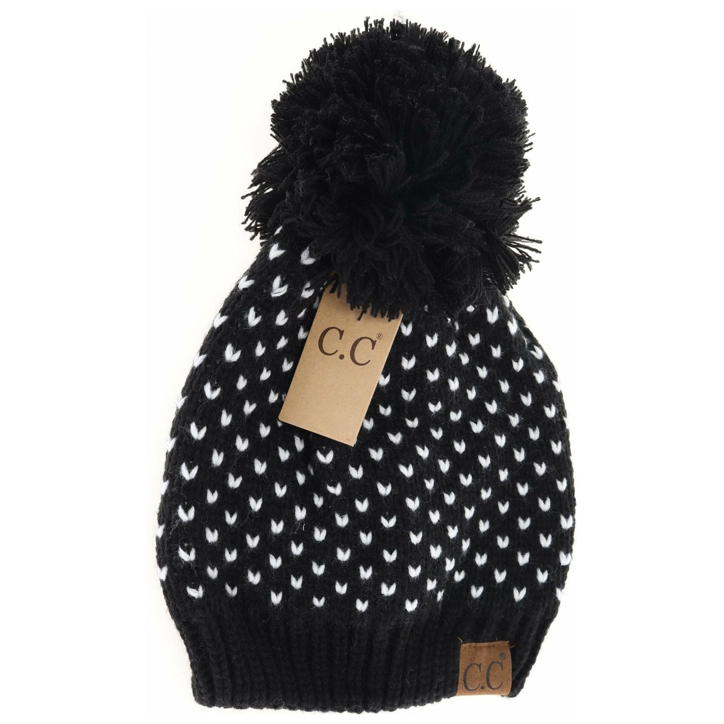 Heart Knit Pom Beanie