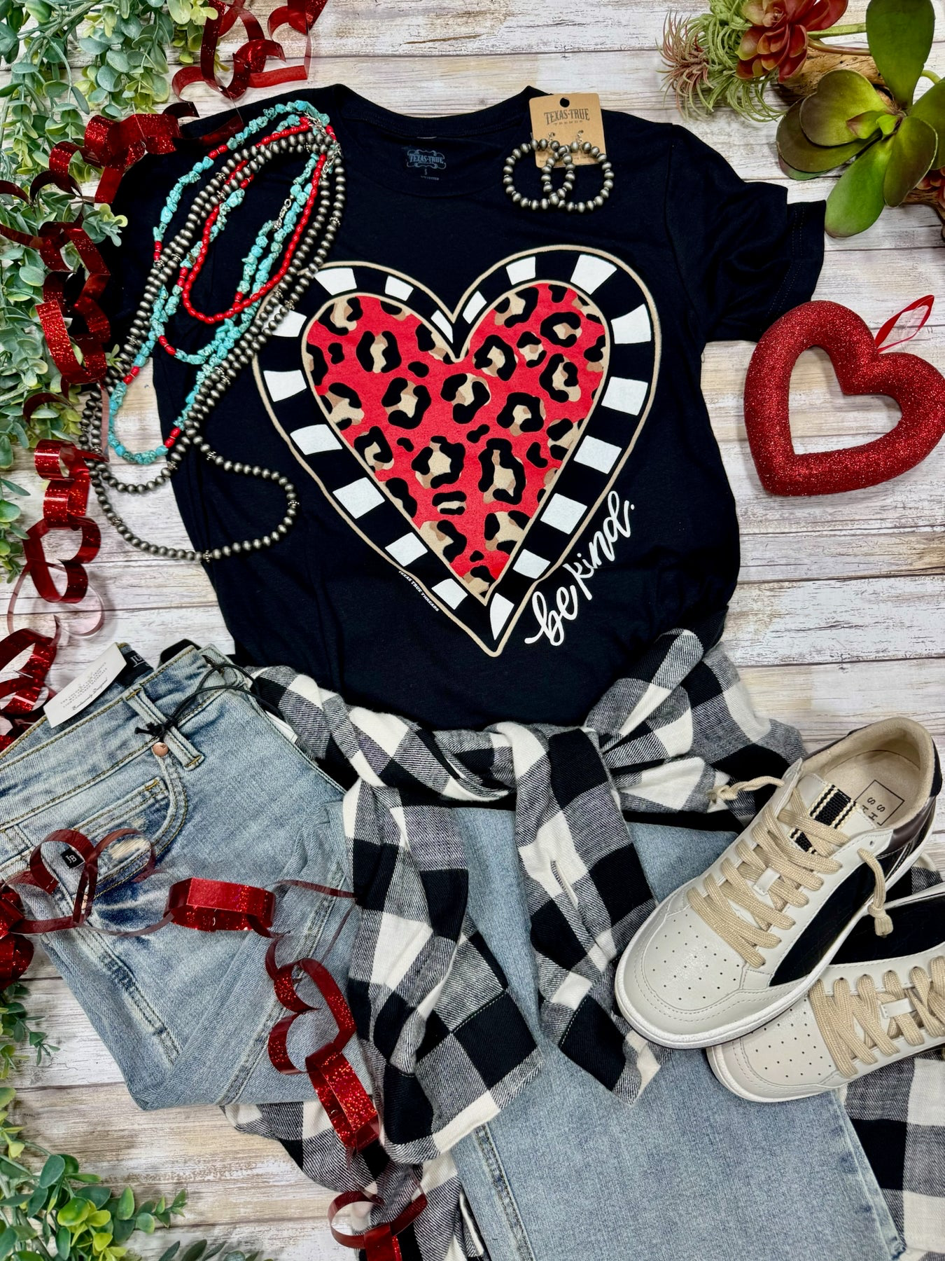 Be Kind Leopard Heart Sweatshirt