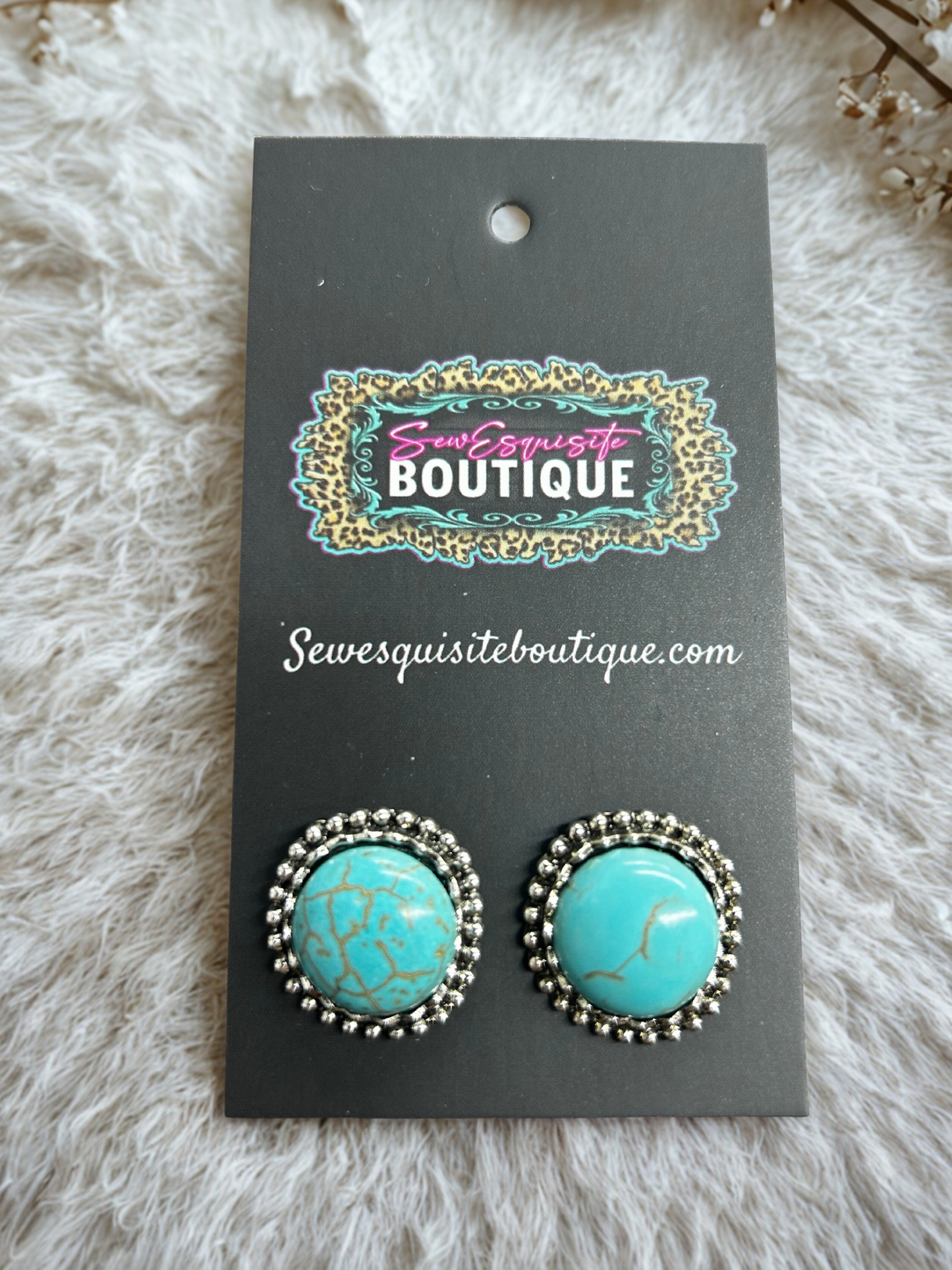 Turquoise Beaded Studs