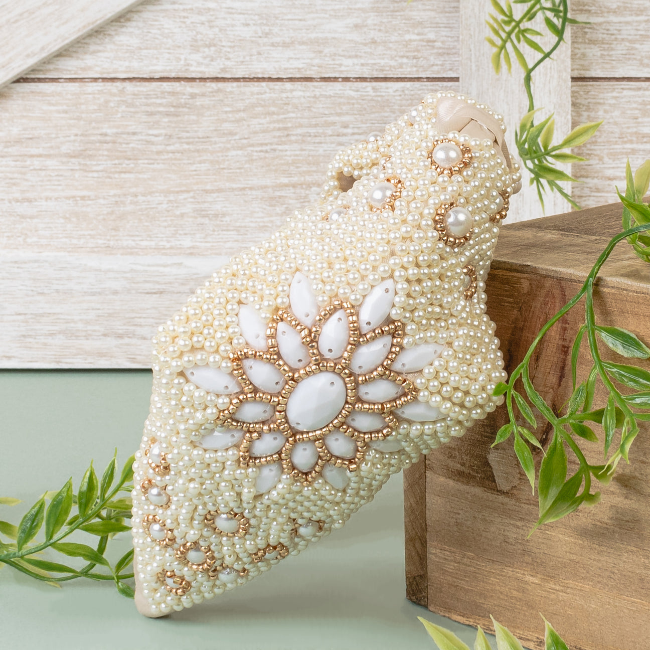 Pearl Bloom Beaded Headband