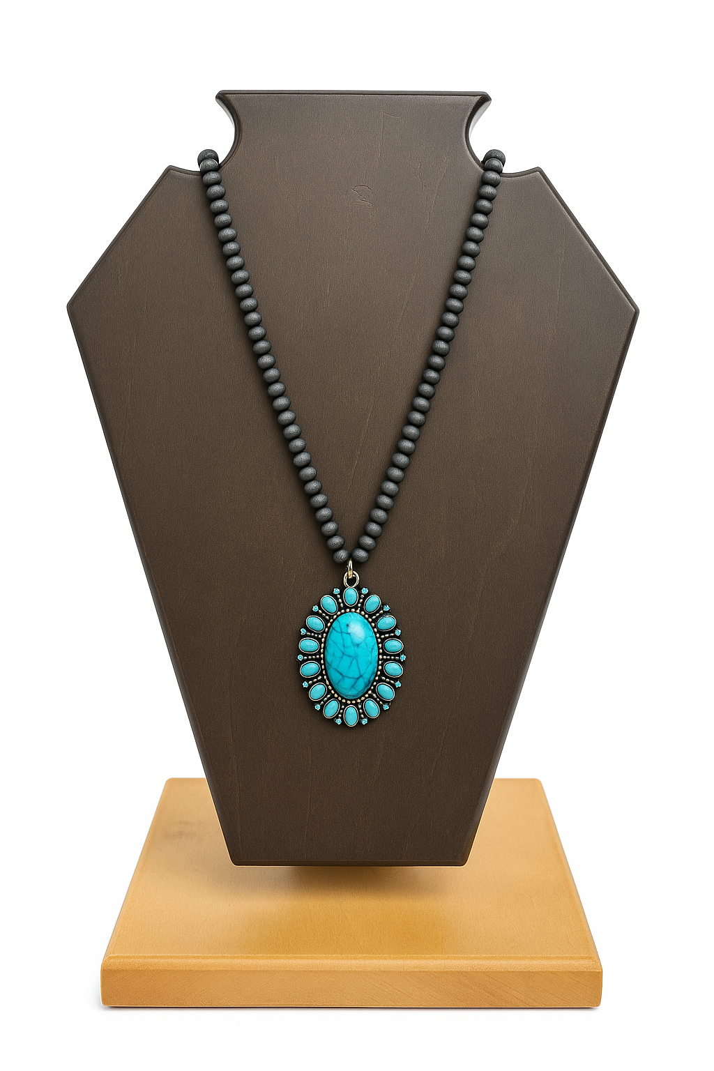 Turquoise Oval Pendant Necklace