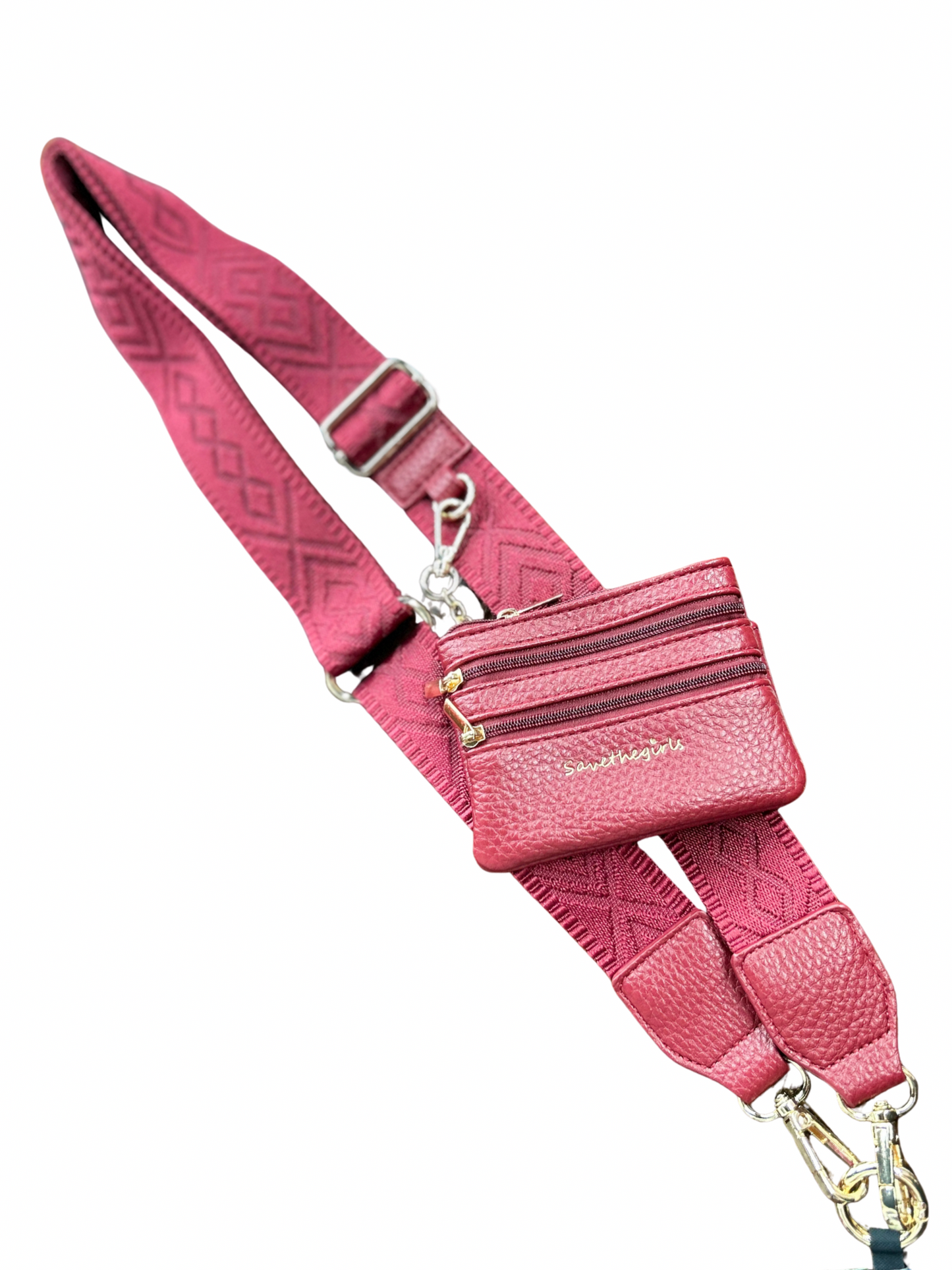 Clip & Go Strap w/Zippered Pouch Classic Burgundy