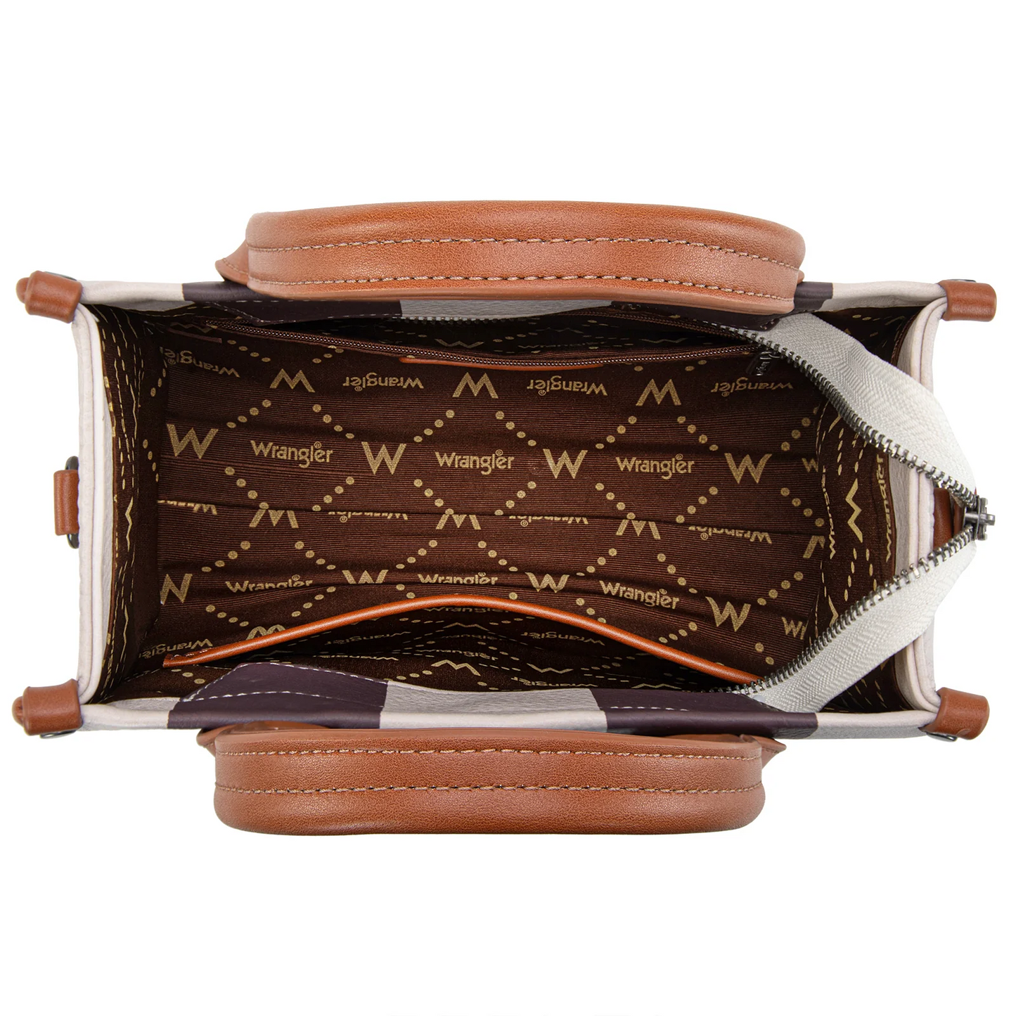 Wrangler Color Block Tote/Crossbody - BROWN