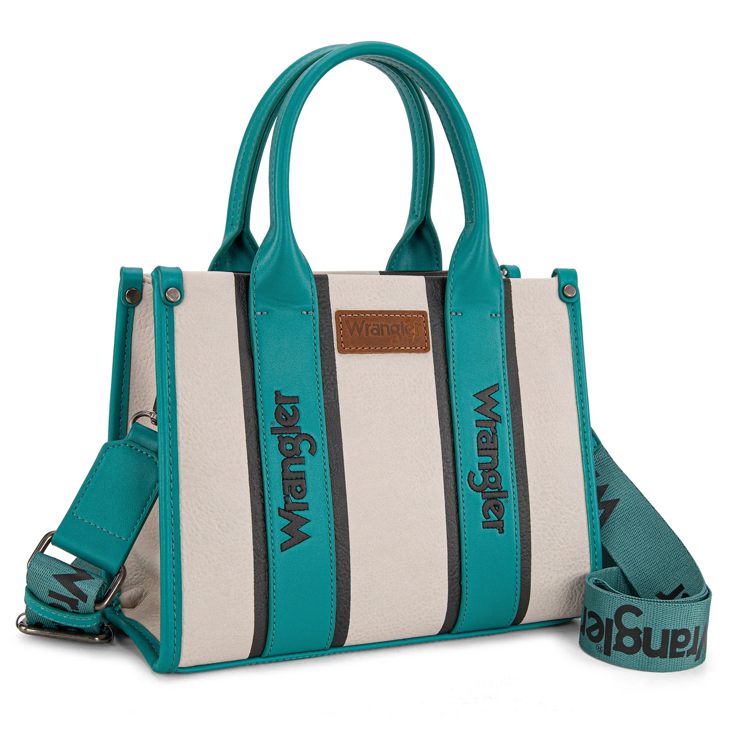 Wrangler Color Block Tote/Crossbody - TURQUOISE