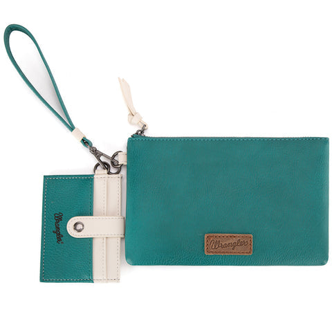 Wrangler Dual Pouch/Wristlet Wallet - TURQUOISE