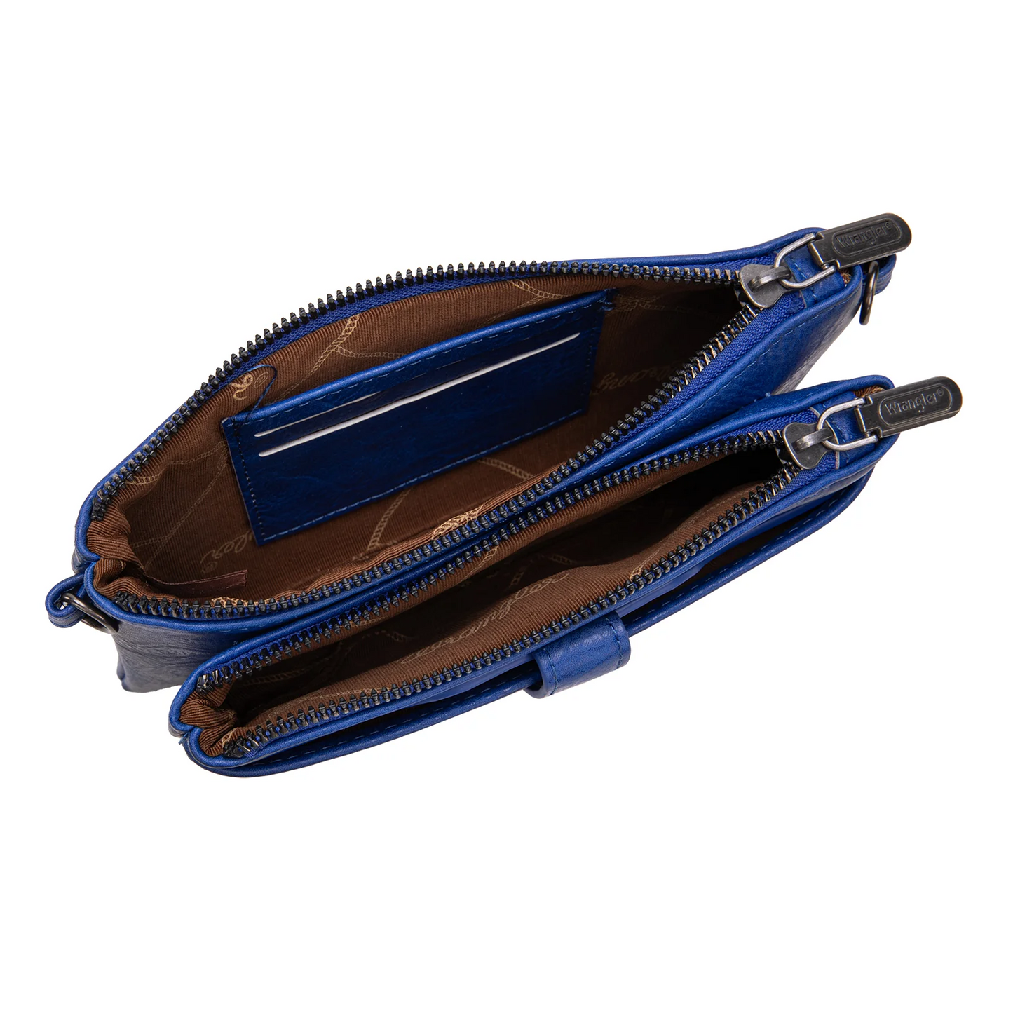 Wrangler Dual Zipper Compartment Crossbody Bag - NAVY