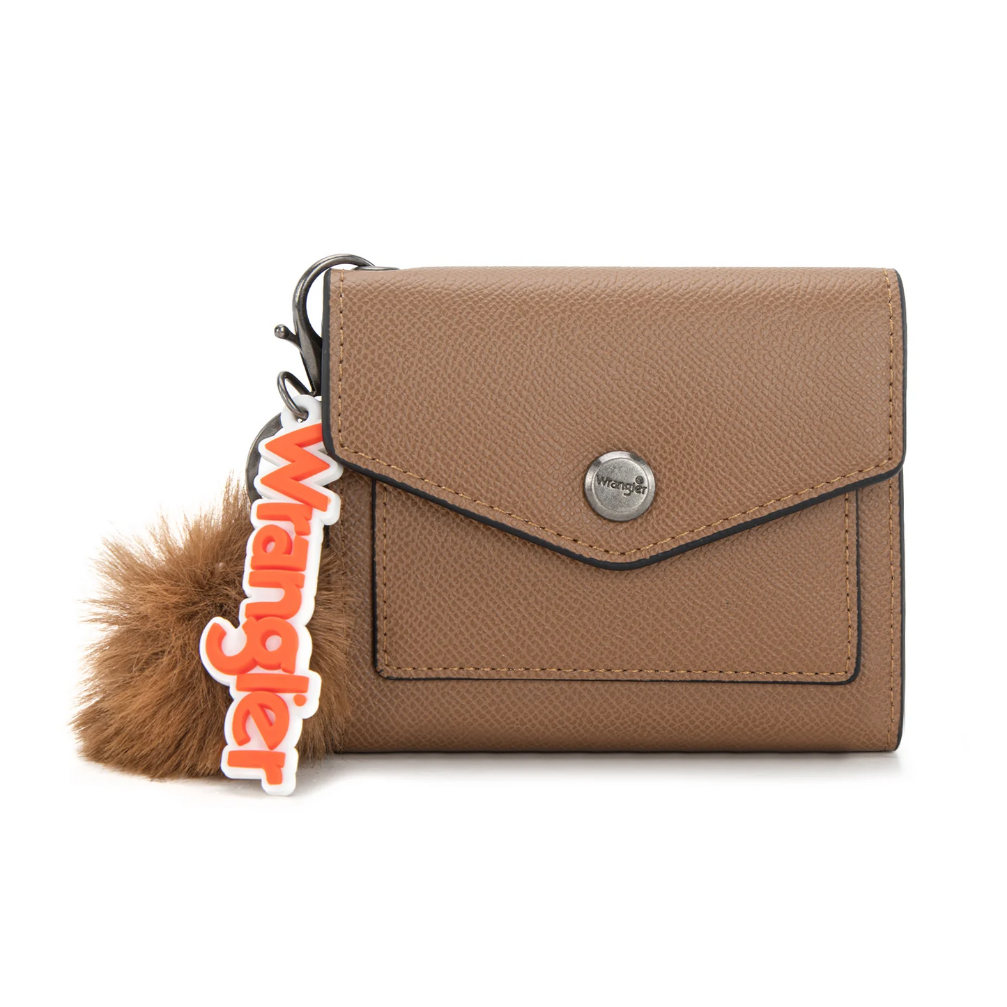 Wrangler Tri-Fold Wallet with Keyring Pom Pom - DARK KHAKI