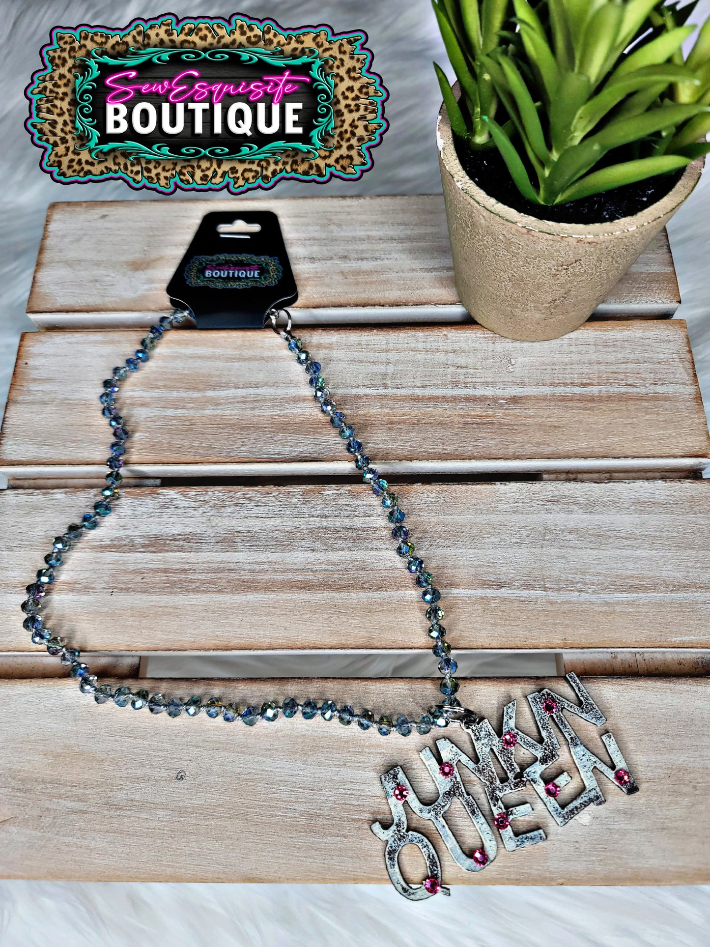 Junk N Queen Pink Beaded Necklace