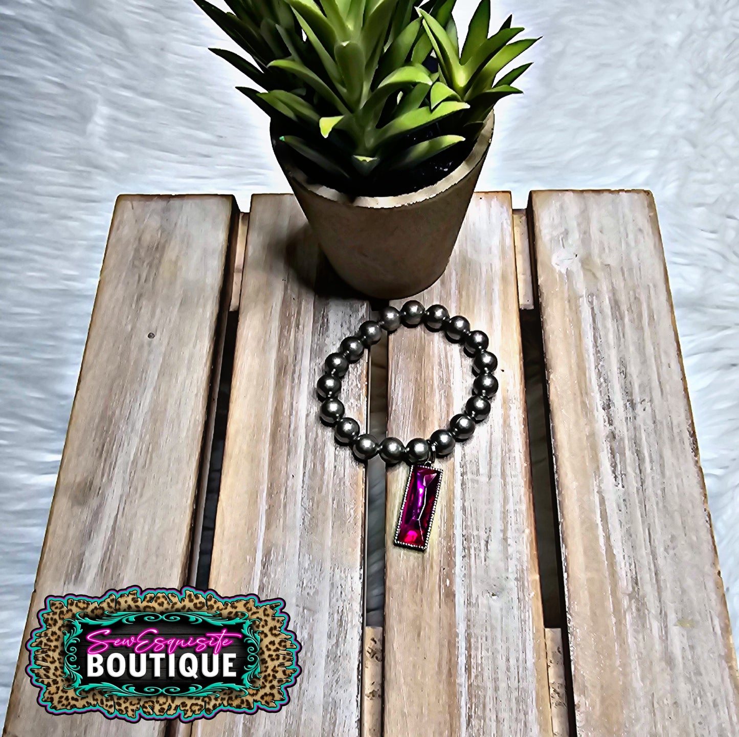 Hot Pink Stone Bracelet
