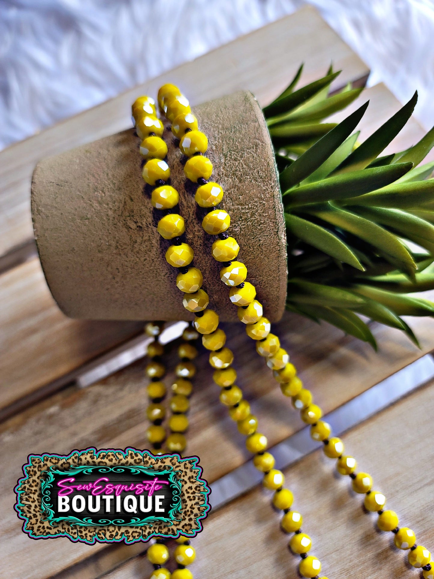 Mustard Yellow Beaded Necklace