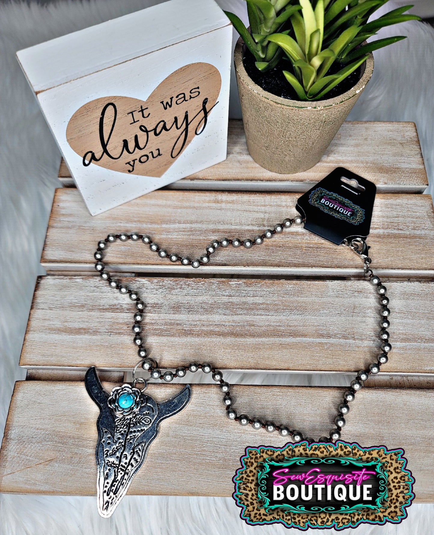 Steer Beaded Necklace