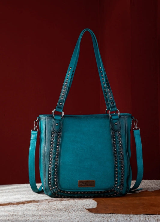 Wrangler Rivets Concealed Carry Oversize Tote/Crossbody -Turquoise