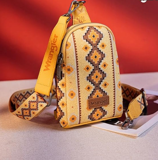 Wrangler Aztec Sling Chest Bag - Yellow