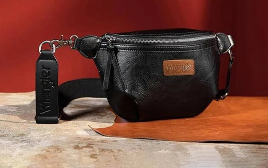 Wrangler Fanny Pack Belt Bag Sling Bag - Black
