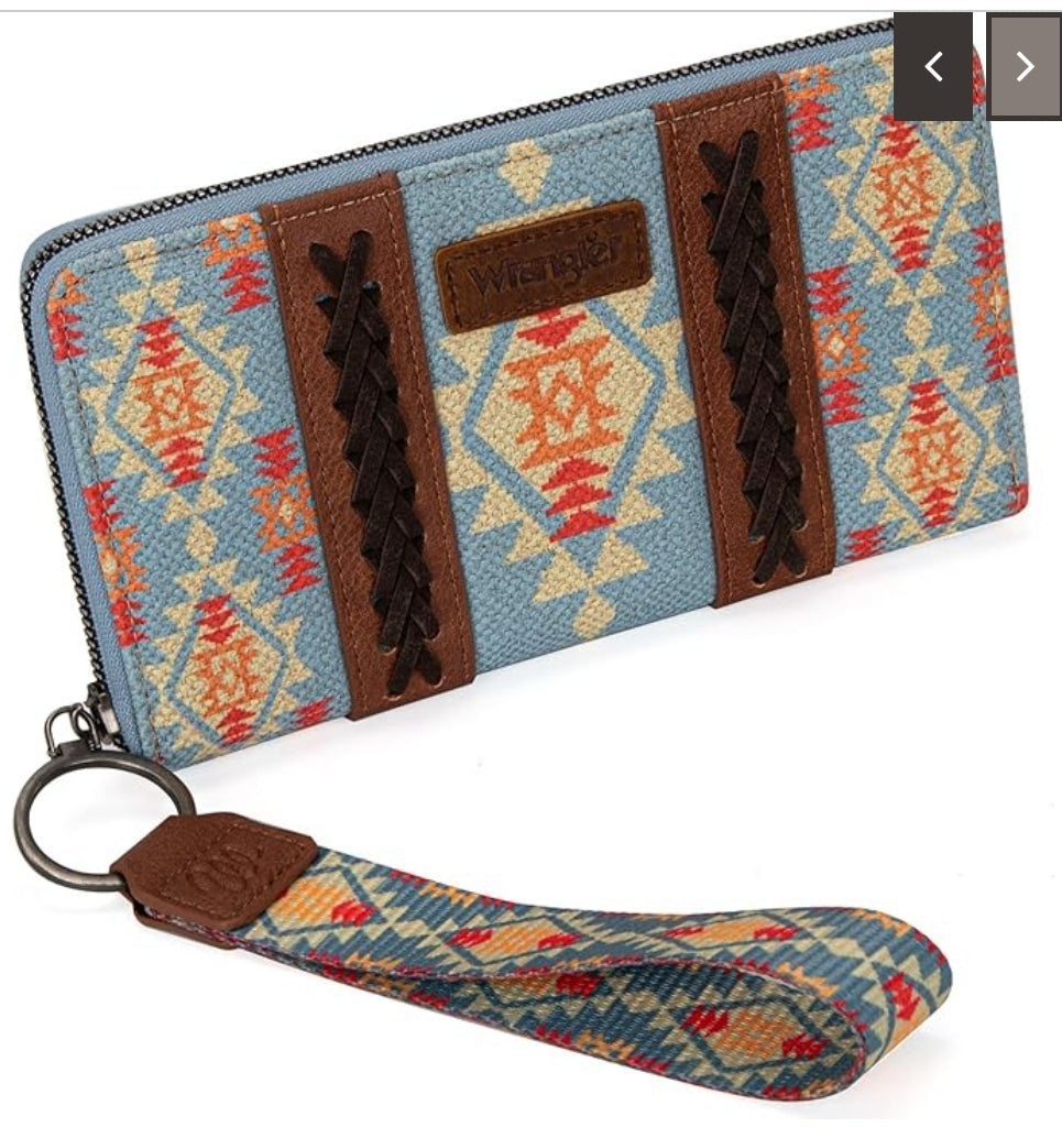Wrangler Southwestern Art Print Wallet-Brown