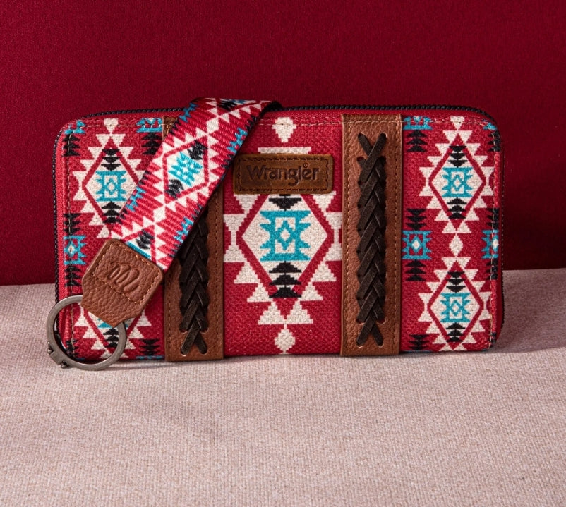 Wrangler Southwestern Wallet Burgundy