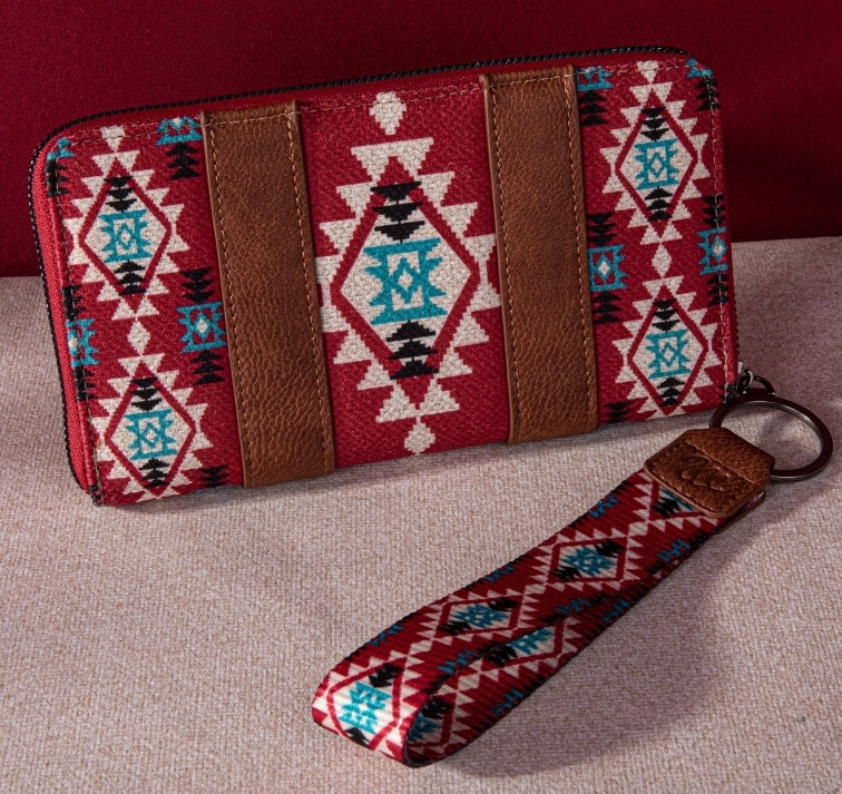 Wrangler Southwestern Wallet Burgundy