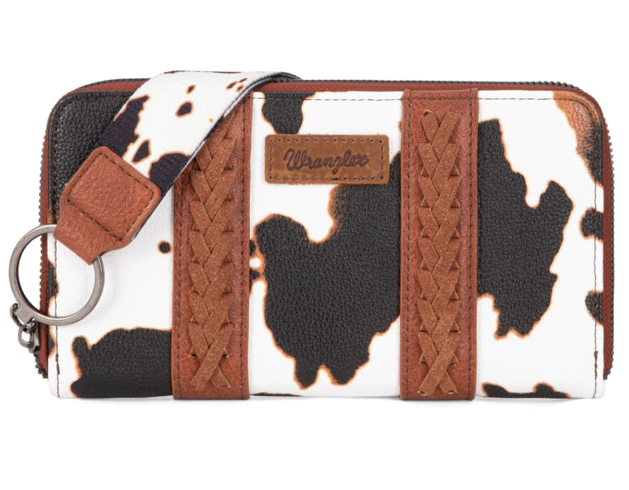 Wrangler Cow Print Wallet -Brown