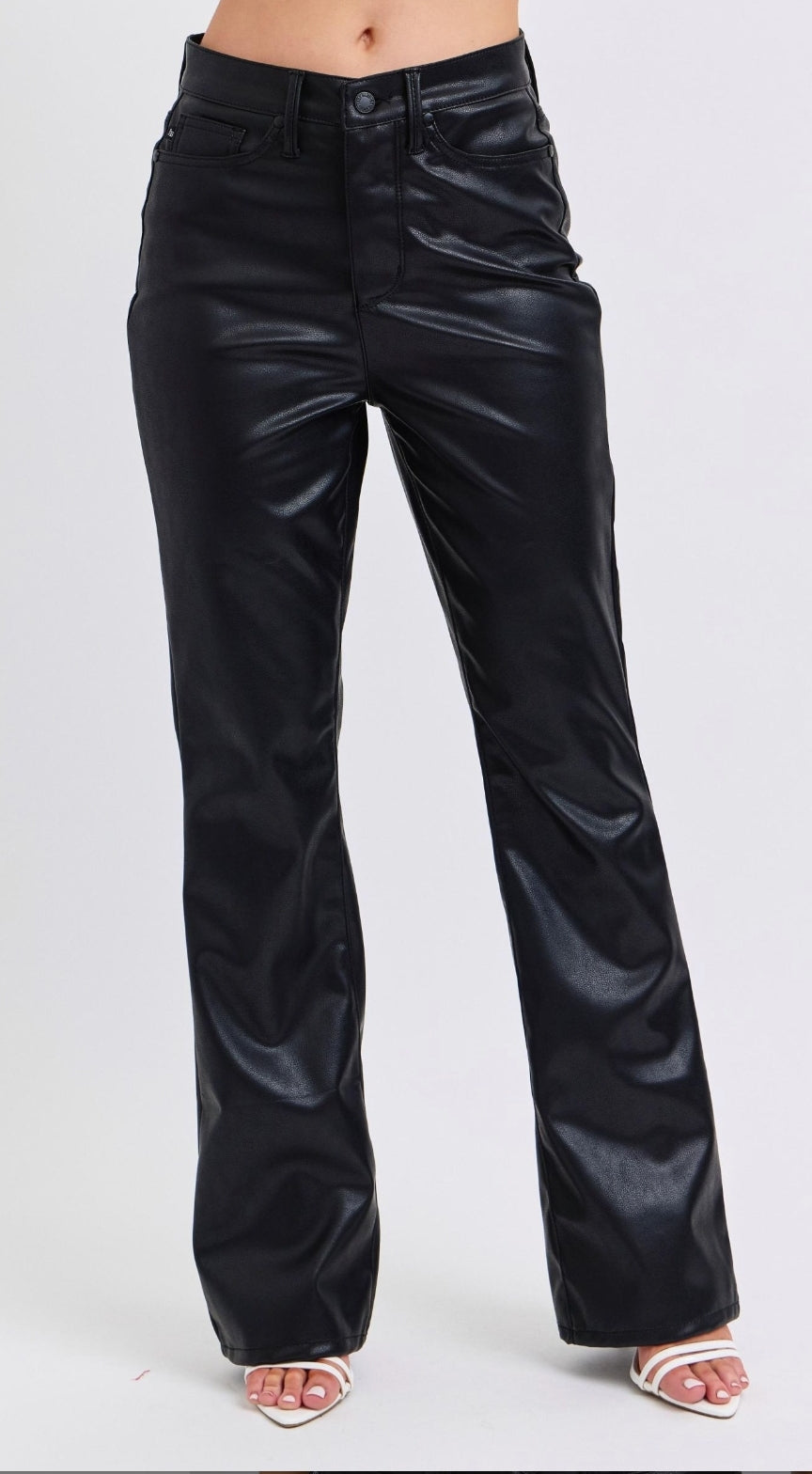 Judy Blue Faux Leather High Rise Tummy Control Boot Cut Regular