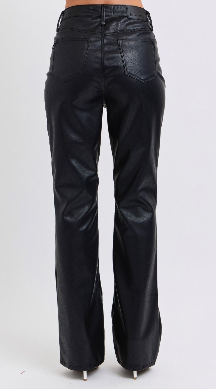 Judy Blue Faux Leather High Rise Tummy Control Boot Cut Regular