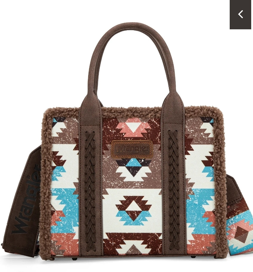 Wrangler Sherpa Southwestern/Crossbody Coffee