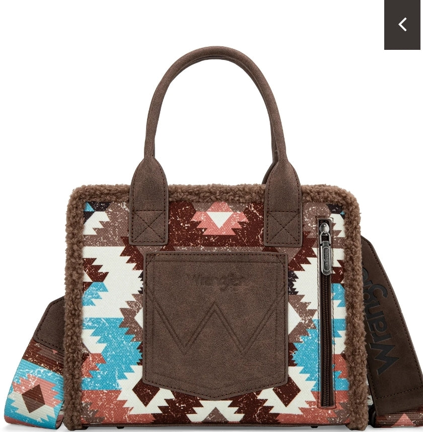 Wrangler Sherpa Southwestern/Crossbody Coffee