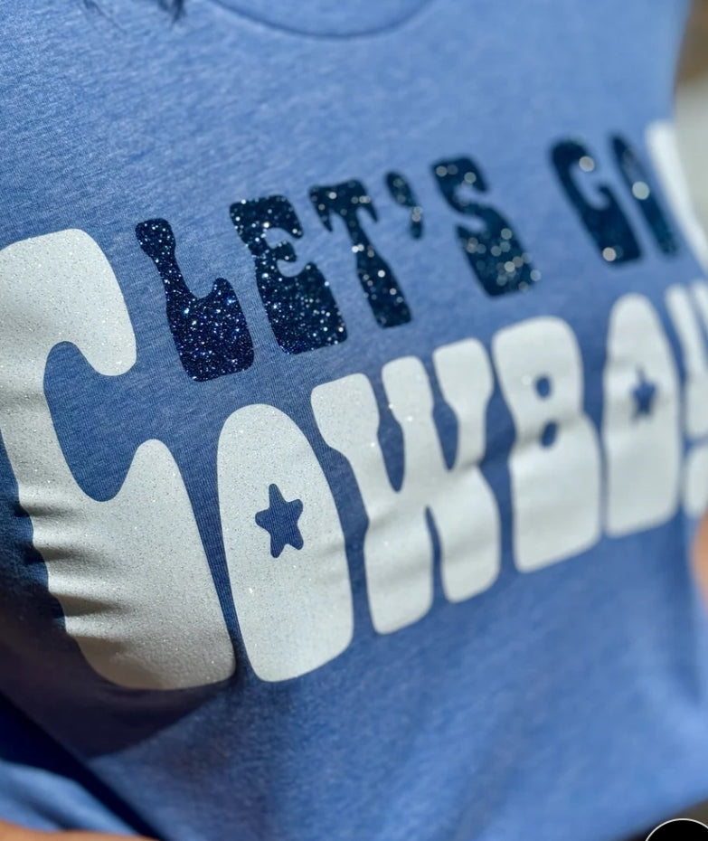 Let's Go Cowboys in Glitter Tee