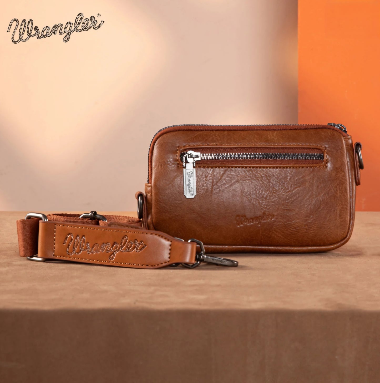 Wrangler Southwestern Knitted Mini Crossbody/Wallet - Brown