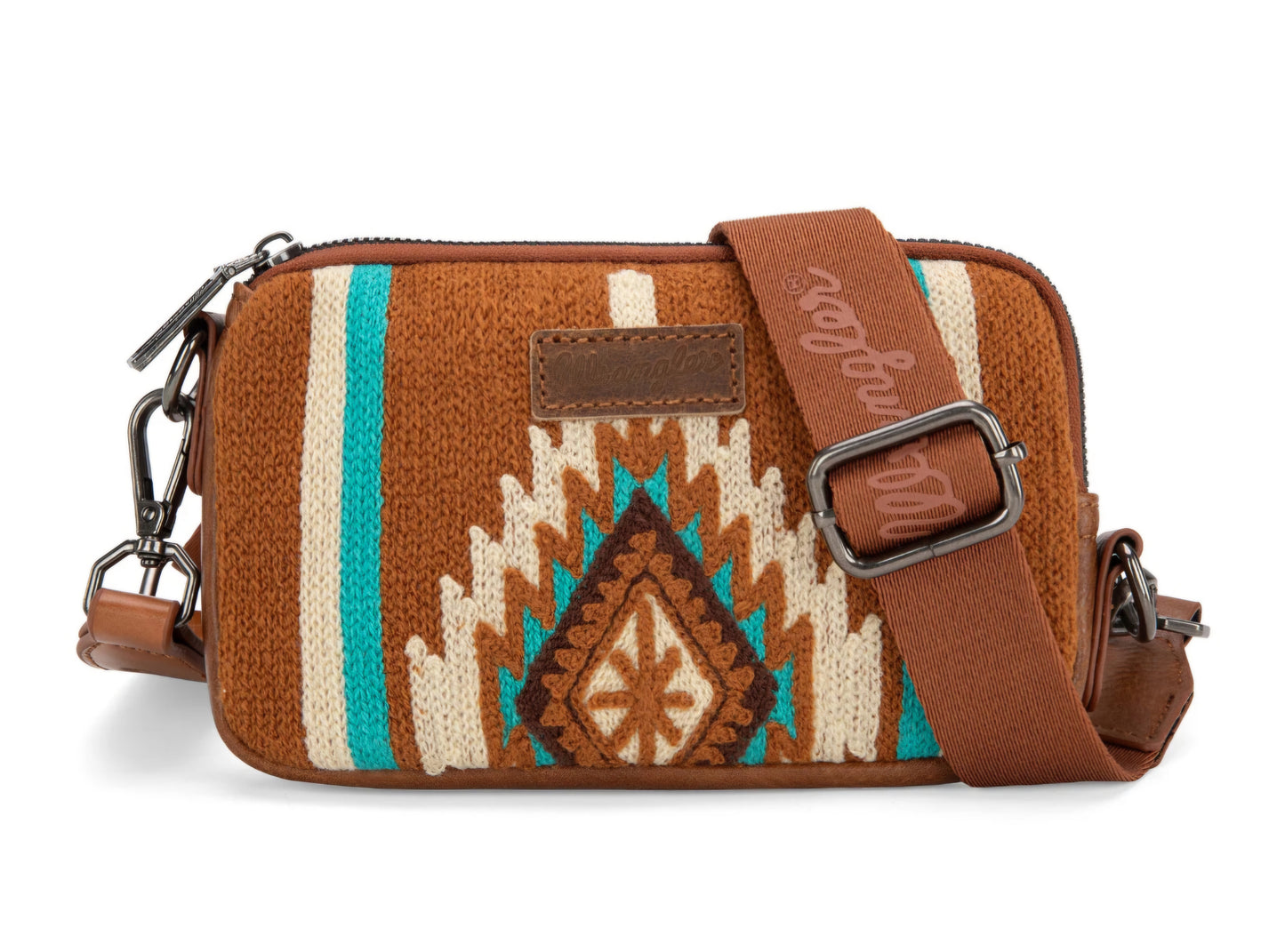 Wrangler Southwestern Knitted Mini Crossbody/Wallet - Brown