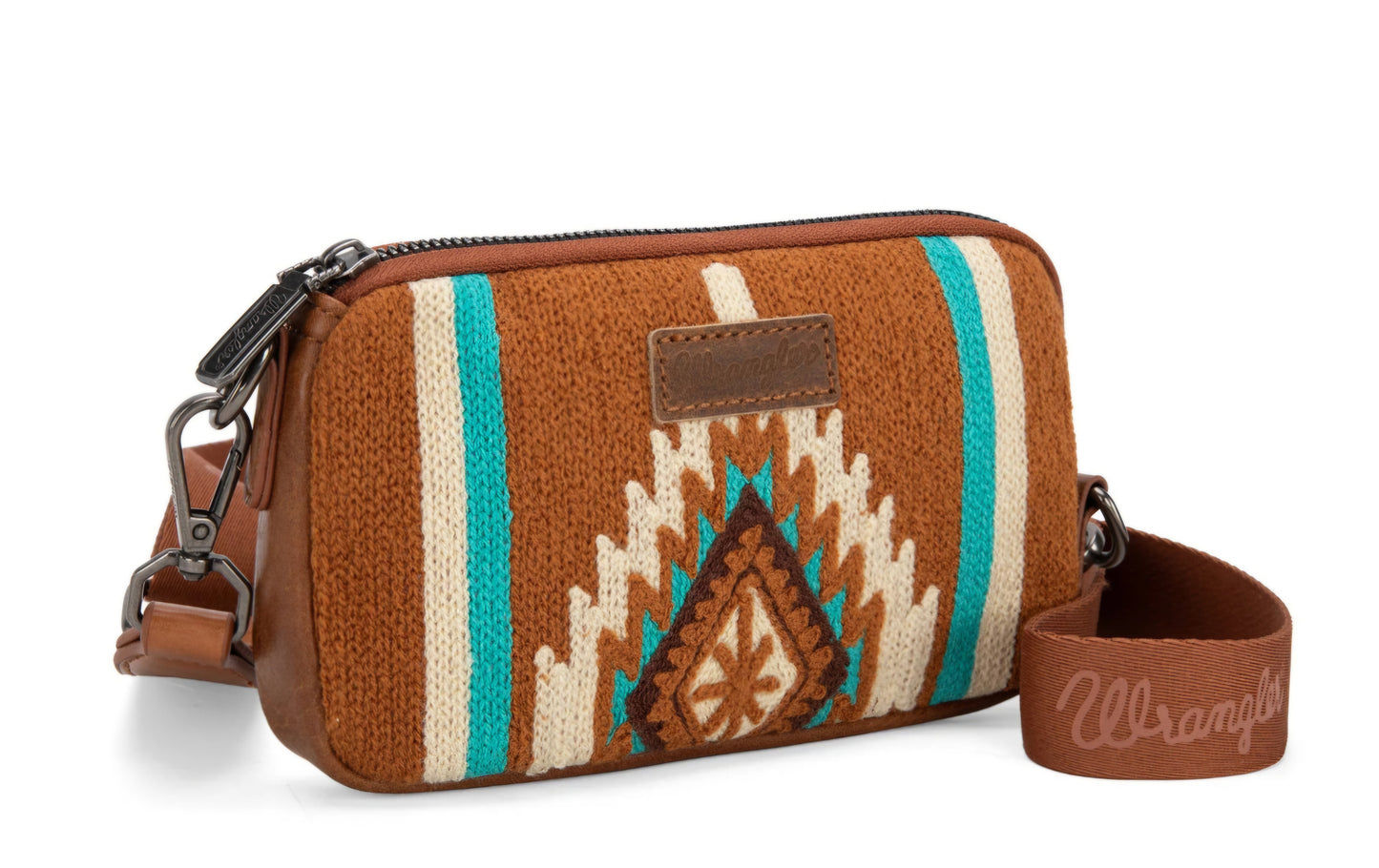 Wrangler Southwestern Knitted Mini Crossbody/Wallet - Brown