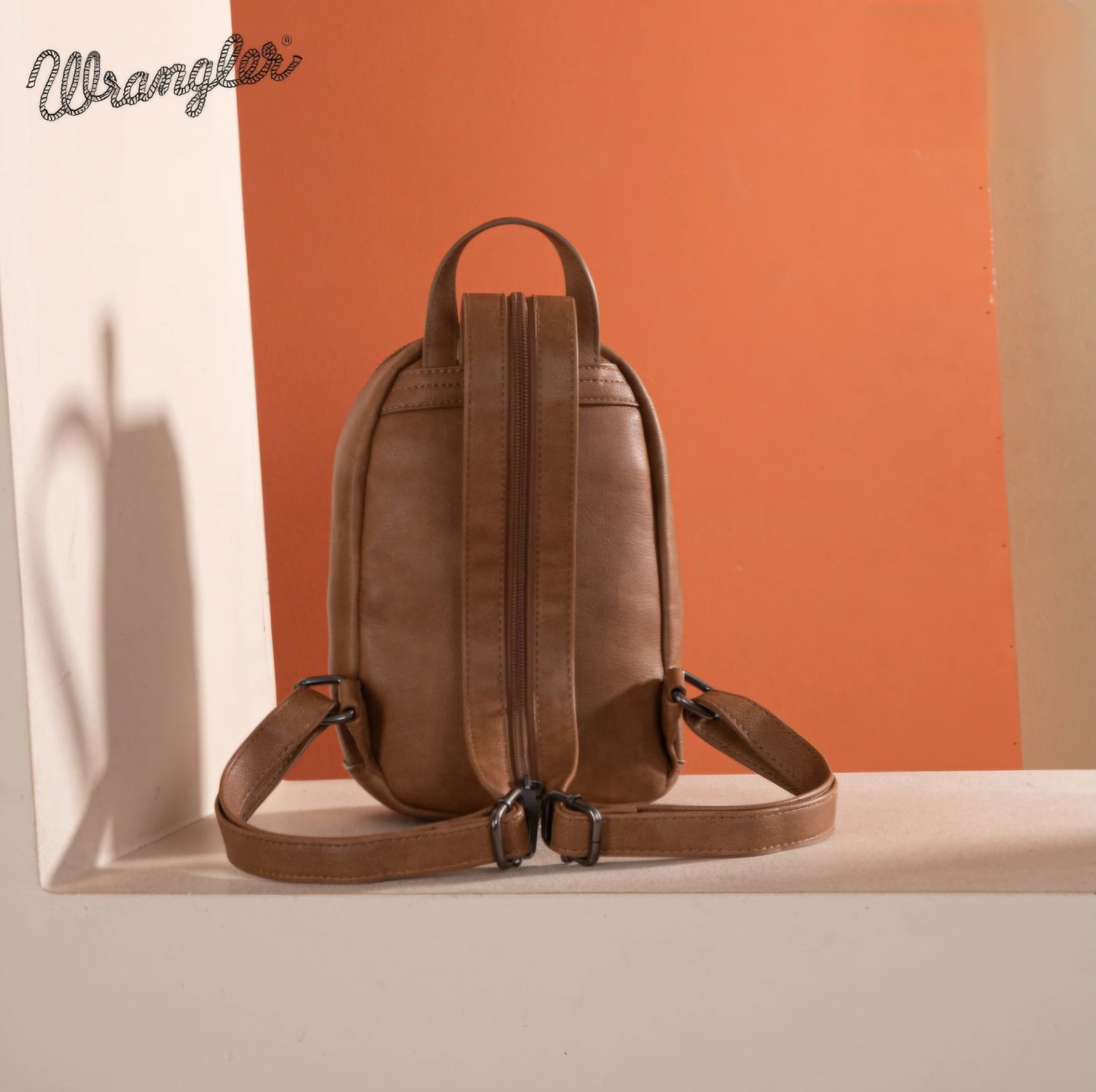 Wrangler Denim Patchwork Mini Backpack with Detachable Coin Pouch -Jean