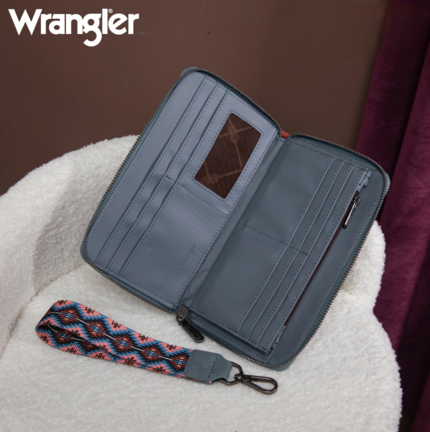 Wrangler Southwestern Art Print Wallet - Navy