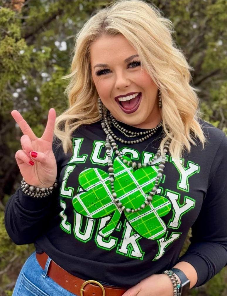 Lucky Repeat Black Long Sleeve